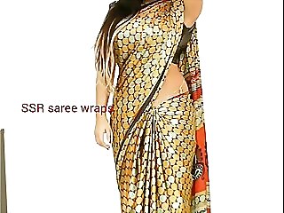 Telugu aunty saree satin saree  copulation peel decoration 1 4